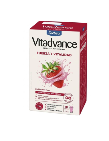 Batido Vitadvance, sabor fresa, 10...