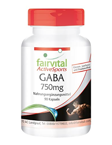 GABA, 750mg, 90 cápsulas, Sin gluten,...