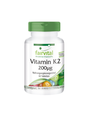 Vitamina K2, 200µg - 60 comprimidos - Fairvital.