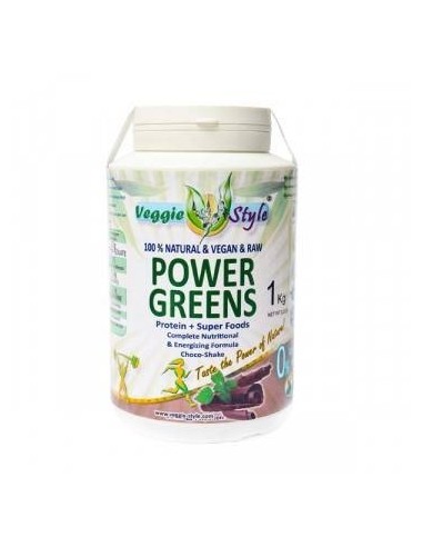 Proteína, Power Greens, sabor chocolate, 1Kg - Veggie Style.