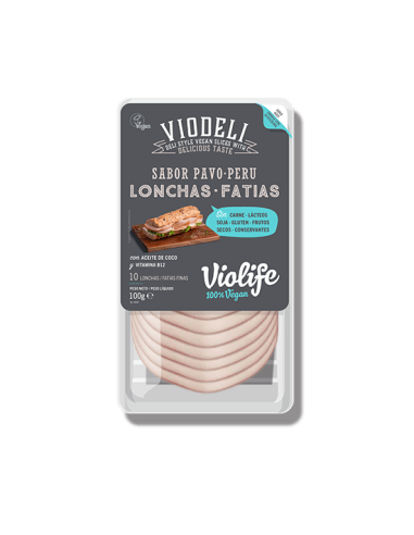 Lonchas veganas, sabor Pavo, 100 gramos - Violife.