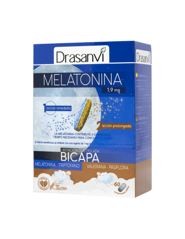 Melatonina bicapa retard, 60 comprimidos - Drasanvi.