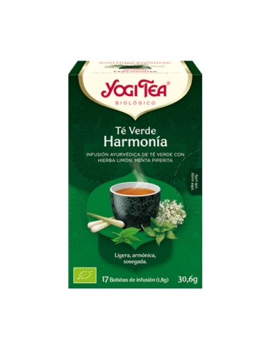 Infusión Té verde Harmonia, 17 bolsitas - Yogi Tea.