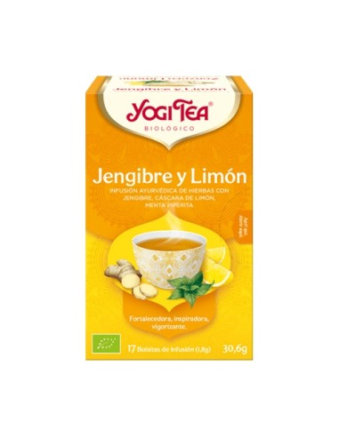 Infusión Jengibre y limón, 17 bolsitas -  Yogi Tea.
