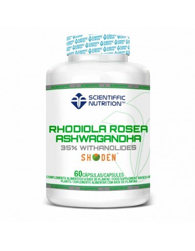 Rhodiola y ashwagandha, 60 cápsulas - Scienttifc Nutrition.