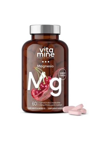 Magnesio, sabor cereza, 60 comprimidos masticables - Herbora.