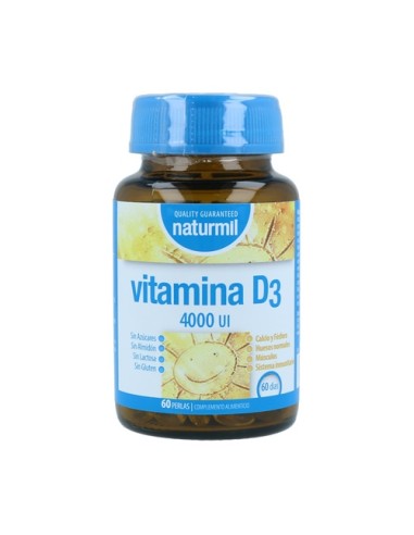 Vitamina D3, 400 UI, 60 cápsulas - Naturmil.