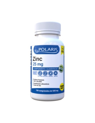 Zinc, 25mg, 150 comprimidos - Polaris.