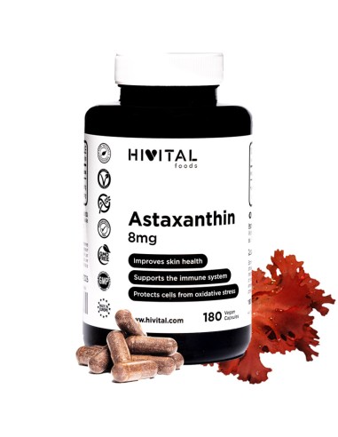 Astaxanthina, 180 cápsulas - Hivital.