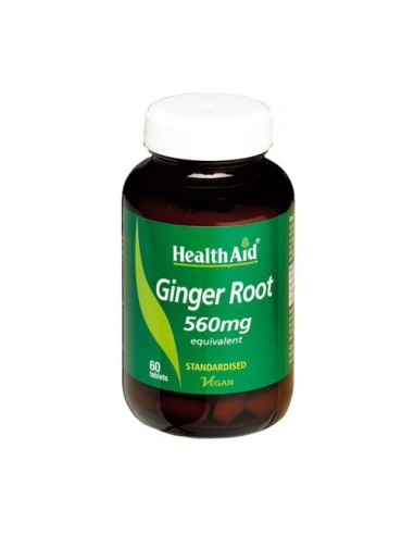 Jengibre, 560mg, 60 comprimidos - Health Aid.