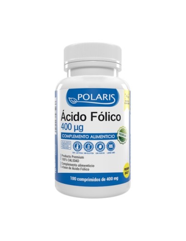 Acido fólico, 400ug, 100 comprimidos - Polaris.