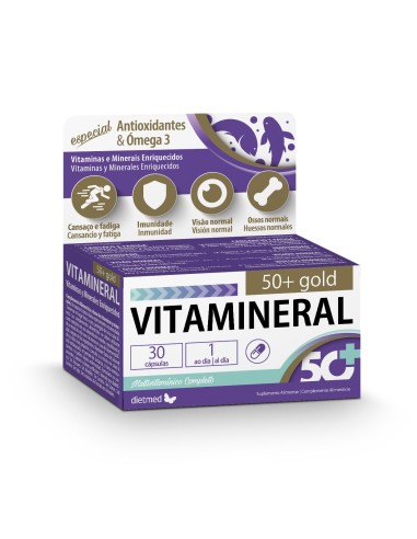 Vitamineral A-Z, 50 + Gold, 30 perlas - Dietmed.