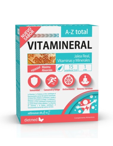Vitamineral A-Z, Jalea real, 15 ampollas - Dietmed.