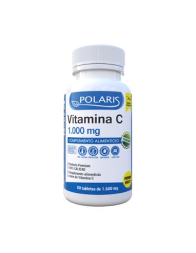 Vitamina C, 1000mg,  50 tabletas - Polaris.