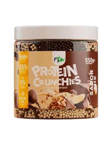 Protein crunchies sabor doble chocolate, 550 gramos - Protella.