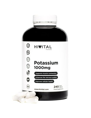 Potasio, 1000 mg, 240 cápsulas - Hivital.