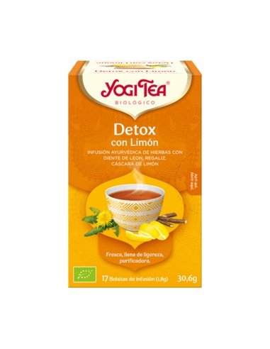 Infusión Detox con Limón, 17 bolsitas - Yogi Tea.
