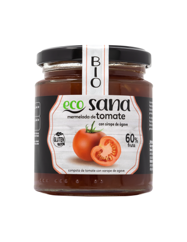Mermelada de tomate sin azúcar BIO, 250 gramos - Ecosana.