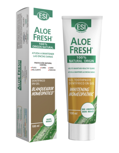 Pasta dentífrica, Aloe Fresh Blanqueadora compatible con homeopatía de ESI.
