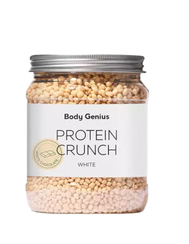 Protein Crunch, sabor chocolate blanco, 500 gramos - BodyGenius.