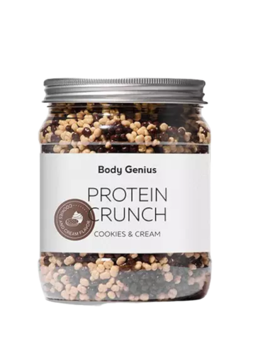 Protein Crunch, sabor cookies cream, 500 gramos - BodyGenius.
