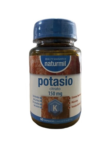 Citrato de Potasio, 150mg, 60 comprimidos - Naturmil.