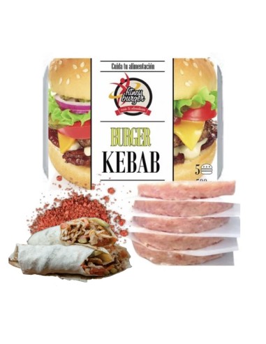 Hamburguesa de pollo, sabor Kebab - Fitness Burguer.