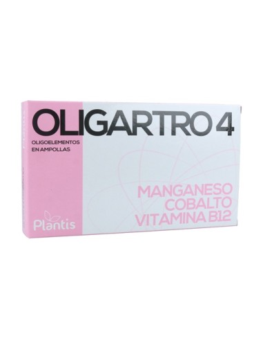 Oligartro 4 Manganeso, Cobalto, Vitamina B12, 20 ampollas- Plantis.