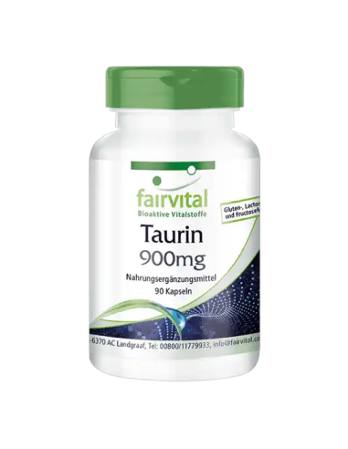 Taurina, 900mg, 90 cápsulas - Fairvital.