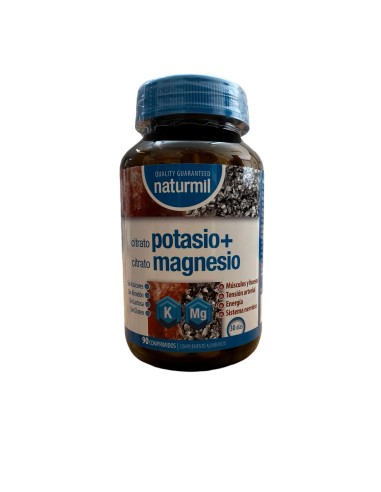 Citrato de potasio y citrato de magnesio, 90 comprimidos - Naturmil.
