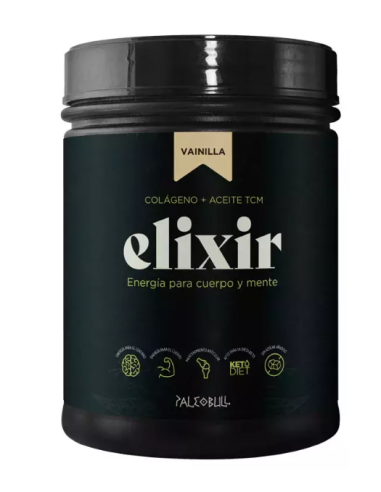 Colágeno Elixir, sabor vainilla, 450 gramos - PaleoBull.