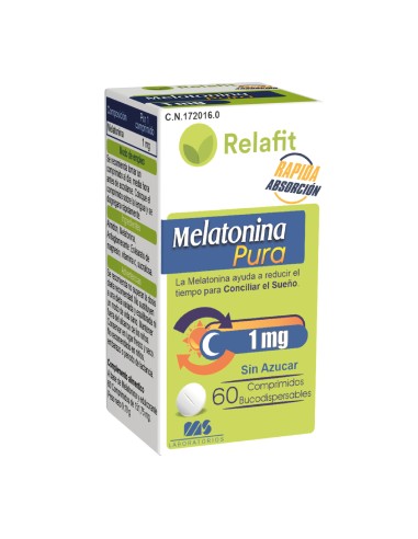 Melatonina pura 1,95mg, 60 microtabletas- Relafit.