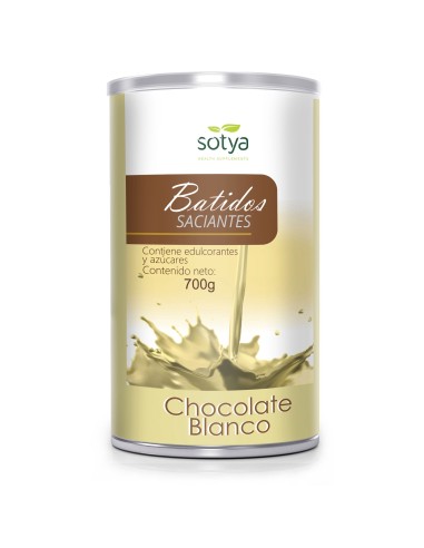 Batido saciante, sabor chocolate blanco, 700 gramos -Sotya.