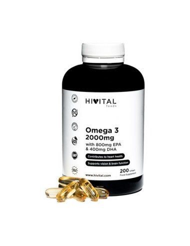 Omega 3, 2000 mg, 200 cápsulas - Hivital.