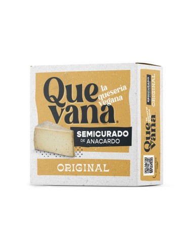 Queso vegano semicurado, de anacardos original, 160 gramos - Quevana.