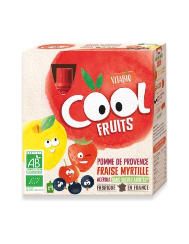 Postre de manzana, fresa y frutos rojos, BIO- Vitabio.