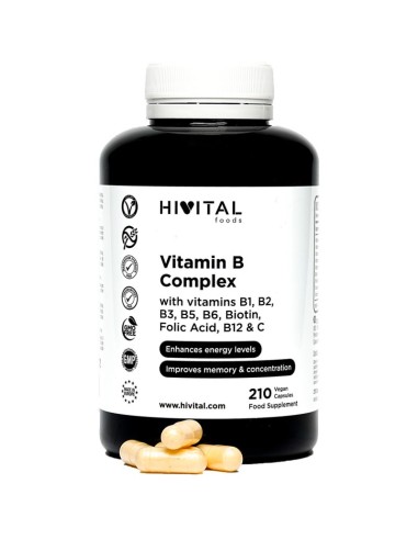 Vitamina B Complex, 210 cápsulas - Hivital.