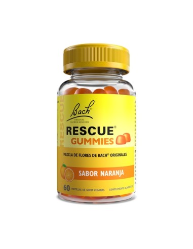 Rescue, sabor naranja, 60 gominolas - Bach.