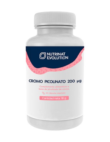 Picolinato de cromo, 200 μg, 60 cápsulas - Nutrinat.