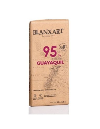 Chocolate Negro Premium, 95% Guayaquil ECO, 80 gramos -Blanxart.