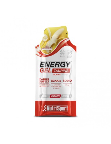 Energy Gel Taurina sabor plátano, 35 gramos- NutriSport.