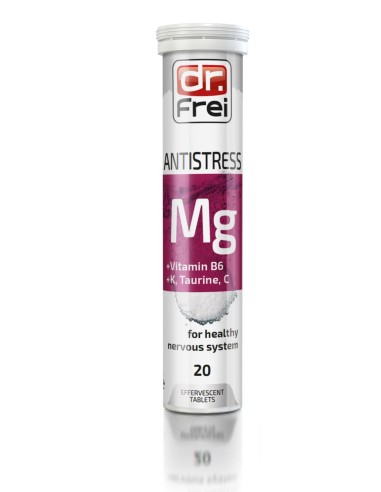 Antistress Magnesio+Vitamina B6,K,C, Taurina, 20 comprimidos efervescentes- Dr.Frei.