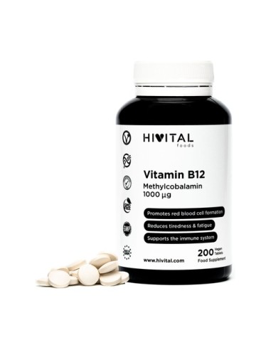 Vitamina B12 Metilcobalamina  1000 MCQ, 200 comprimidos- Hivital.