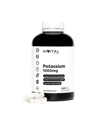 Potasio, 1000 mg, 240 cápsulas - Hivital.