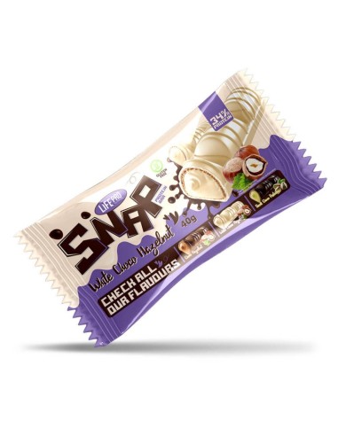 Snap Barquillo, sabor Chocolate blanco y avellanas, 40 gramos - LIFEPRO.