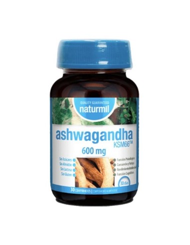 Ashwagandha, 600mg, 30 comprimidos - Naturmil.