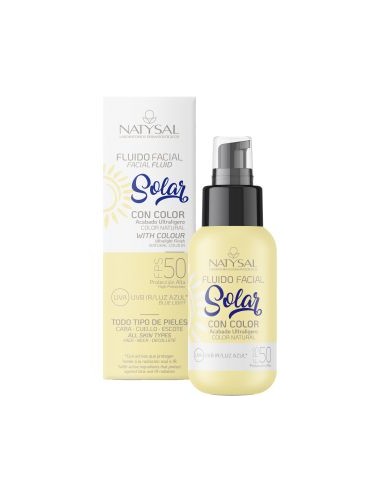 Protector Facial con color SPF50 UVA+Water resistant, 50ml- Natysal.