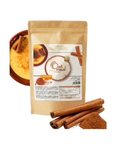 Harina de avena, sabor Crema catalana, 1Kg - Iogenix.