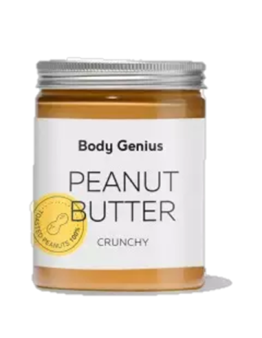 Crema untable, Cacahuetes, textura crunchy, 270 gramos - BodyGenius.