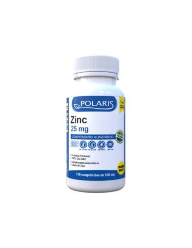 Zinc 25mg, 150 comprimidos - Polaris.